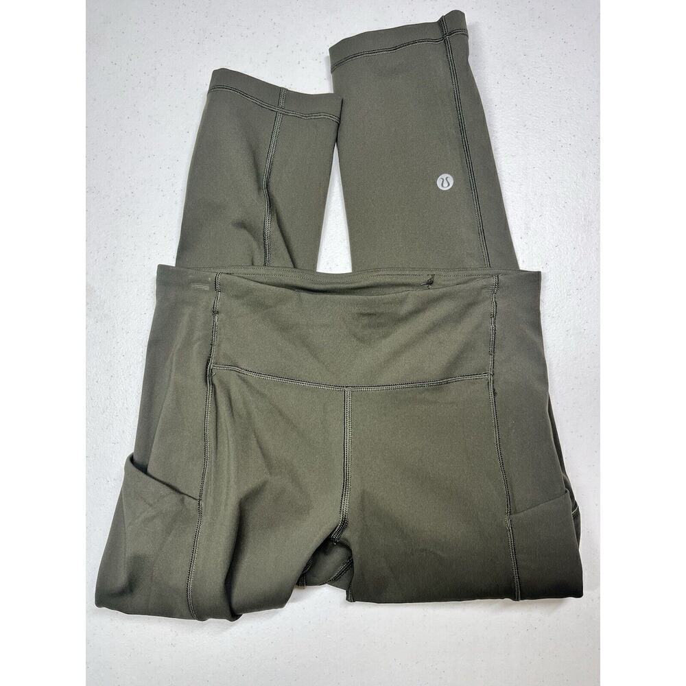 Lululemon Speed Up Crop 21" Dark Green Active Running Size 4